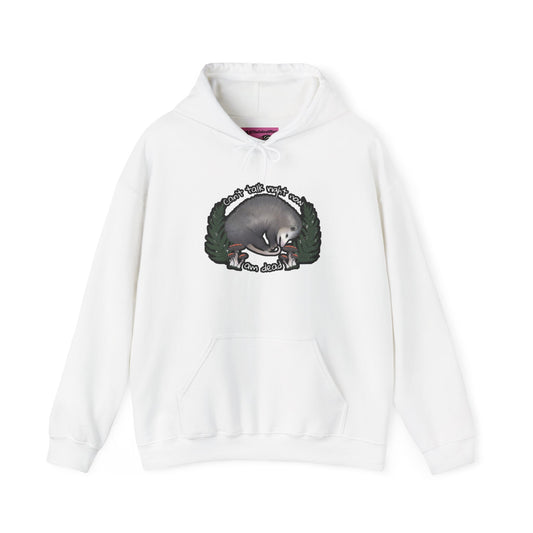 Hooded Sweatshirt - Raccoon Pick Up Your Trash Sign Design